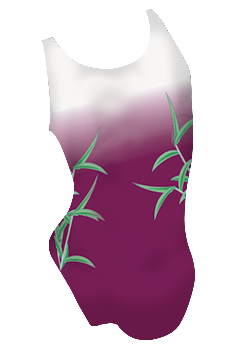 Sammy girls swimsuit back view, panda dye sublimation print, made in Canada