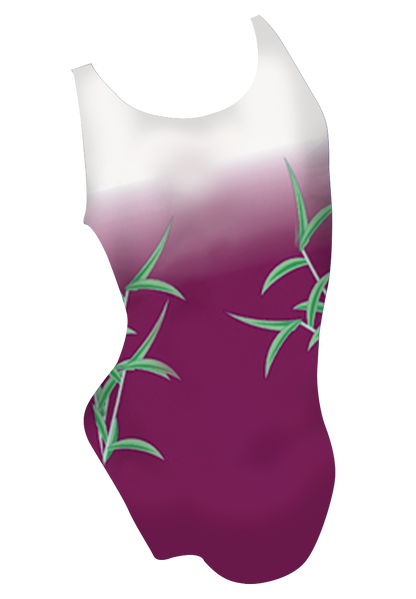 Sammy girls swimsuit back view, panda dye sublimation print, made in Canada