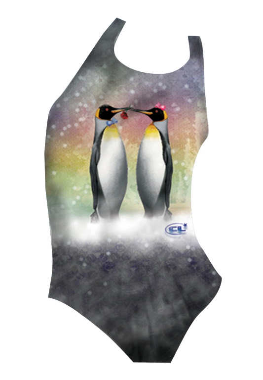 swimsuit with loving pinguins