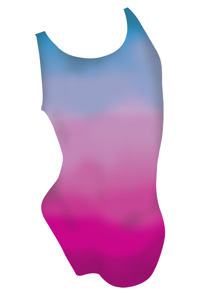 LuvBug girls swimsuit back view, pretty bug dye sublimation print, made in Canada